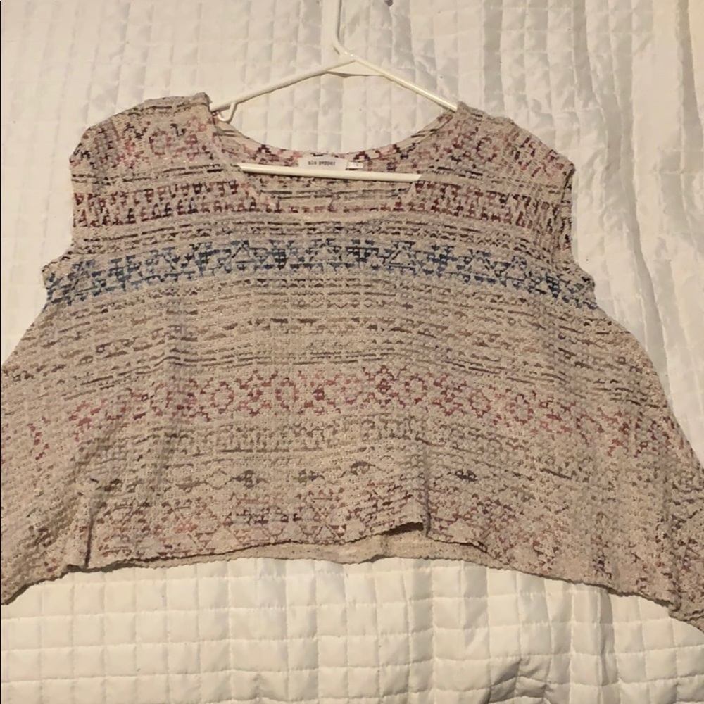 Anthropologie BluPepper multicolored cropped shirt